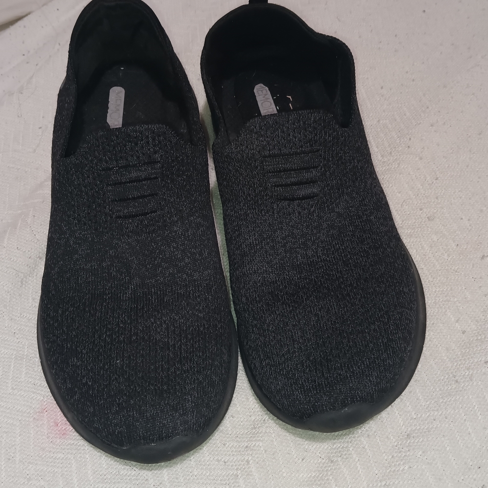 Men's Black Knit Slip-On Sneakers